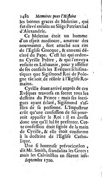 Mémoires pour l'histoire des sciences & des beaux-arts recüeillies par l'ordre de Son Altesse Serenissime Monseigneur Prince souverain de Dombes