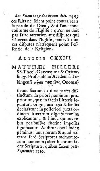 Mémoires pour l'histoire des sciences & des beaux-arts recüeillies par l'ordre de Son Altesse Serenissime Monseigneur Prince souverain de Dombes