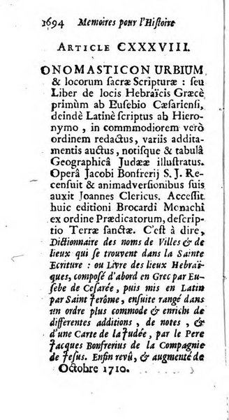 Mémoires pour l'histoire des sciences & des beaux-arts recüeillies par l'ordre de Son Altesse Serenissime Monseigneur Prince souverain de Dombes