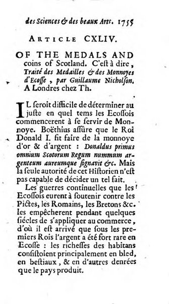 Mémoires pour l'histoire des sciences & des beaux-arts recüeillies par l'ordre de Son Altesse Serenissime Monseigneur Prince souverain de Dombes