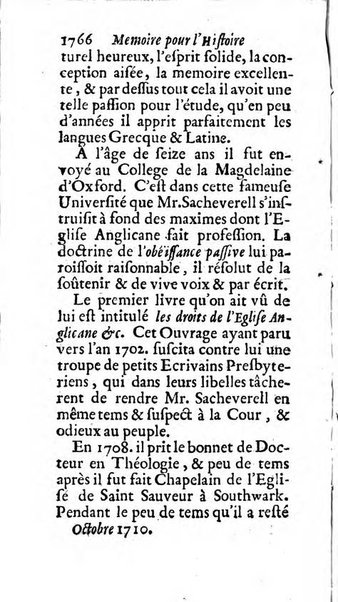 Mémoires pour l'histoire des sciences & des beaux-arts recüeillies par l'ordre de Son Altesse Serenissime Monseigneur Prince souverain de Dombes