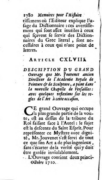 Mémoires pour l'histoire des sciences & des beaux-arts recüeillies par l'ordre de Son Altesse Serenissime Monseigneur Prince souverain de Dombes