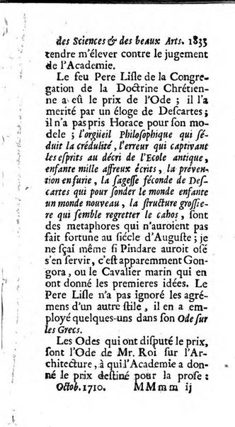 Mémoires pour l'histoire des sciences & des beaux-arts recüeillies par l'ordre de Son Altesse Serenissime Monseigneur Prince souverain de Dombes