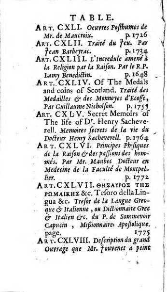 Mémoires pour l'histoire des sciences & des beaux-arts recüeillies par l'ordre de Son Altesse Serenissime Monseigneur Prince souverain de Dombes