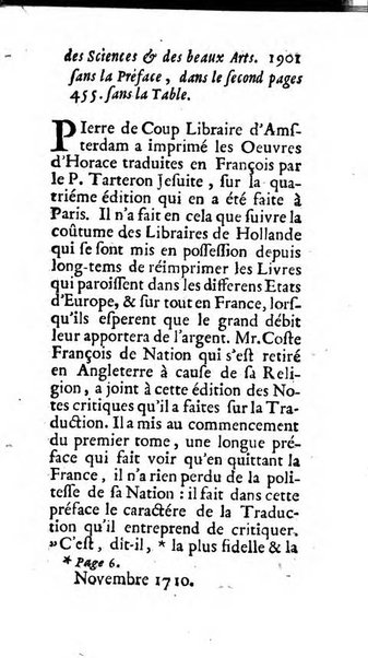 Mémoires pour l'histoire des sciences & des beaux-arts recüeillies par l'ordre de Son Altesse Serenissime Monseigneur Prince souverain de Dombes