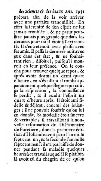 Mémoires pour l'histoire des sciences & des beaux-arts recüeillies par l'ordre de Son Altesse Serenissime Monseigneur Prince souverain de Dombes