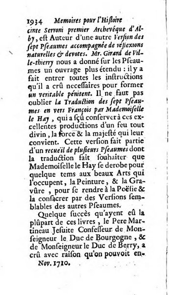 Mémoires pour l'histoire des sciences & des beaux-arts recüeillies par l'ordre de Son Altesse Serenissime Monseigneur Prince souverain de Dombes