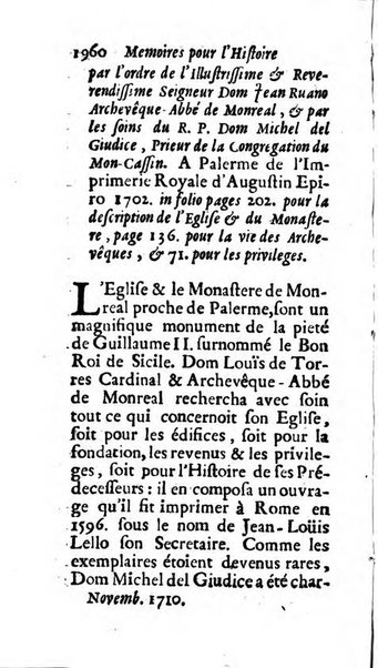 Mémoires pour l'histoire des sciences & des beaux-arts recüeillies par l'ordre de Son Altesse Serenissime Monseigneur Prince souverain de Dombes