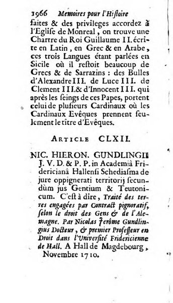 Mémoires pour l'histoire des sciences & des beaux-arts recüeillies par l'ordre de Son Altesse Serenissime Monseigneur Prince souverain de Dombes