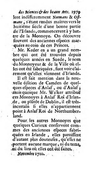 Mémoires pour l'histoire des sciences & des beaux-arts recüeillies par l'ordre de Son Altesse Serenissime Monseigneur Prince souverain de Dombes