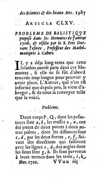 Mémoires pour l'histoire des sciences & des beaux-arts recüeillies par l'ordre de Son Altesse Serenissime Monseigneur Prince souverain de Dombes