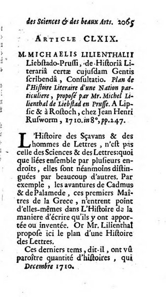 Mémoires pour l'histoire des sciences & des beaux-arts recüeillies par l'ordre de Son Altesse Serenissime Monseigneur Prince souverain de Dombes