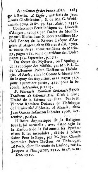 Mémoires pour l'histoire des sciences & des beaux-arts recüeillies par l'ordre de Son Altesse Serenissime Monseigneur Prince souverain de Dombes