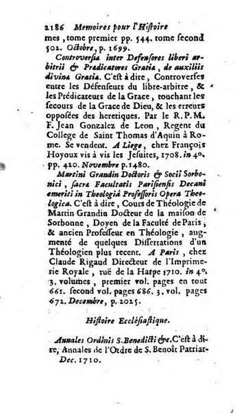 Mémoires pour l'histoire des sciences & des beaux-arts recüeillies par l'ordre de Son Altesse Serenissime Monseigneur Prince souverain de Dombes