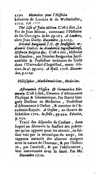 Mémoires pour l'histoire des sciences & des beaux-arts recüeillies par l'ordre de Son Altesse Serenissime Monseigneur Prince souverain de Dombes