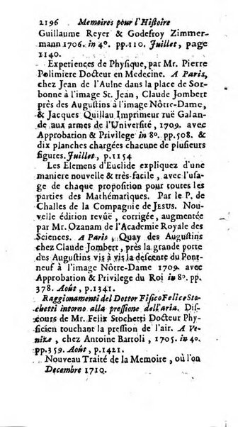 Mémoires pour l'histoire des sciences & des beaux-arts recüeillies par l'ordre de Son Altesse Serenissime Monseigneur Prince souverain de Dombes