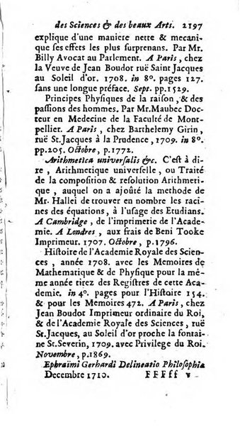 Mémoires pour l'histoire des sciences & des beaux-arts recüeillies par l'ordre de Son Altesse Serenissime Monseigneur Prince souverain de Dombes