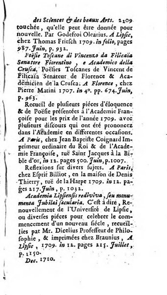 Mémoires pour l'histoire des sciences & des beaux-arts recüeillies par l'ordre de Son Altesse Serenissime Monseigneur Prince souverain de Dombes