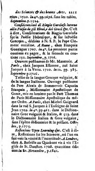 Mémoires pour l'histoire des sciences & des beaux-arts recüeillies par l'ordre de Son Altesse Serenissime Monseigneur Prince souverain de Dombes