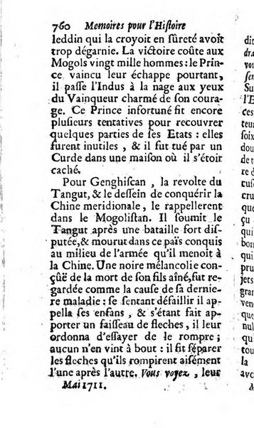 Mémoires pour l'histoire des sciences & des beaux-arts recüeillies par l'ordre de Son Altesse Serenissime Monseigneur Prince souverain de Dombes