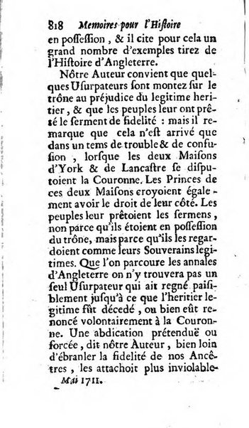 Mémoires pour l'histoire des sciences & des beaux-arts recüeillies par l'ordre de Son Altesse Serenissime Monseigneur Prince souverain de Dombes