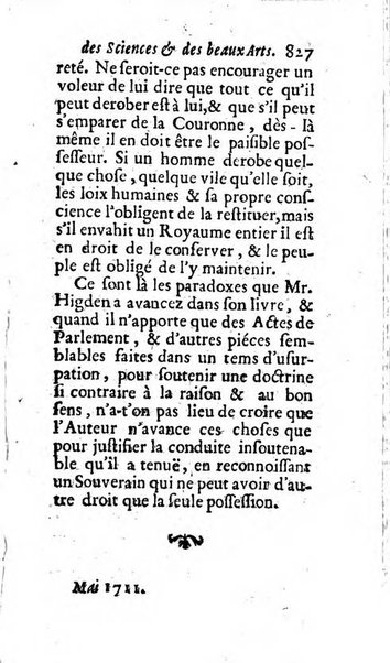 Mémoires pour l'histoire des sciences & des beaux-arts recüeillies par l'ordre de Son Altesse Serenissime Monseigneur Prince souverain de Dombes