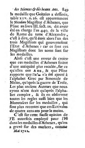 Mémoires pour l'histoire des sciences & des beaux-arts recüeillies par l'ordre de Son Altesse Serenissime Monseigneur Prince souverain de Dombes