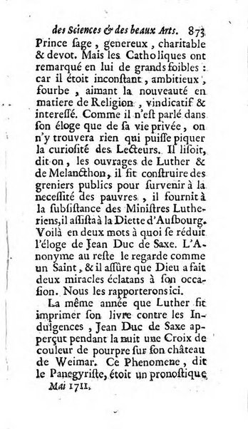 Mémoires pour l'histoire des sciences & des beaux-arts recüeillies par l'ordre de Son Altesse Serenissime Monseigneur Prince souverain de Dombes