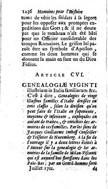 Mémoires pour l'histoire des sciences & des beaux-arts recüeillies par l'ordre de Son Altesse Serenissime Monseigneur Prince souverain de Dombes