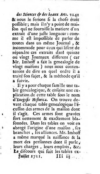 Mémoires pour l'histoire des sciences & des beaux-arts recüeillies par l'ordre de Son Altesse Serenissime Monseigneur Prince souverain de Dombes