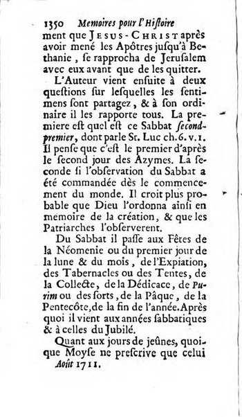 Mémoires pour l'histoire des sciences & des beaux-arts recüeillies par l'ordre de Son Altesse Serenissime Monseigneur Prince souverain de Dombes