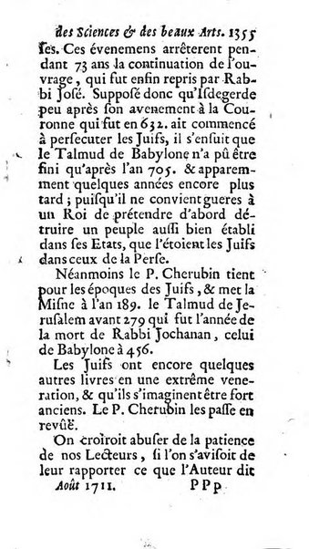 Mémoires pour l'histoire des sciences & des beaux-arts recüeillies par l'ordre de Son Altesse Serenissime Monseigneur Prince souverain de Dombes