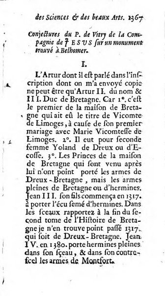 Mémoires pour l'histoire des sciences & des beaux-arts recüeillies par l'ordre de Son Altesse Serenissime Monseigneur Prince souverain de Dombes