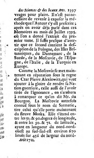 Mémoires pour l'histoire des sciences & des beaux-arts recüeillies par l'ordre de Son Altesse Serenissime Monseigneur Prince souverain de Dombes