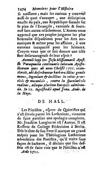 Mémoires pour l'histoire des sciences & des beaux-arts recüeillies par l'ordre de Son Altesse Serenissime Monseigneur Prince souverain de Dombes