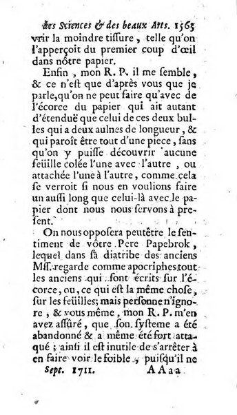 Mémoires pour l'histoire des sciences & des beaux-arts recüeillies par l'ordre de Son Altesse Serenissime Monseigneur Prince souverain de Dombes