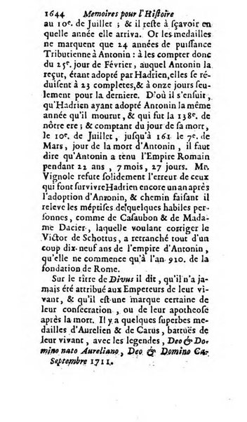 Mémoires pour l'histoire des sciences & des beaux-arts recüeillies par l'ordre de Son Altesse Serenissime Monseigneur Prince souverain de Dombes