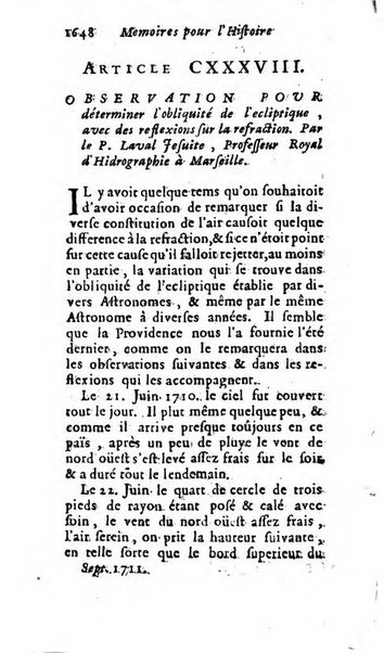 Mémoires pour l'histoire des sciences & des beaux-arts recüeillies par l'ordre de Son Altesse Serenissime Monseigneur Prince souverain de Dombes