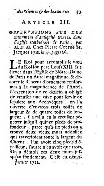 Mémoires pour l'histoire des sciences & des beaux-arts recüeillies par l'ordre de Son Altesse Serenissime Monseigneur Prince souverain de Dombes