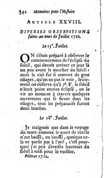 Mémoires pour l'histoire des sciences & des beaux-arts recüeillies par l'ordre de Son Altesse Serenissime Monseigneur Prince souverain de Dombes