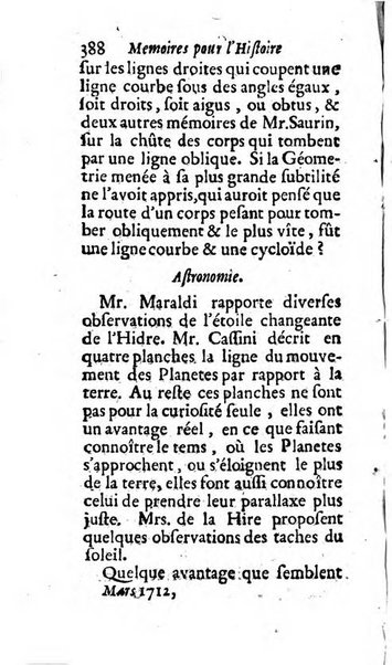 Mémoires pour l'histoire des sciences & des beaux-arts recüeillies par l'ordre de Son Altesse Serenissime Monseigneur Prince souverain de Dombes