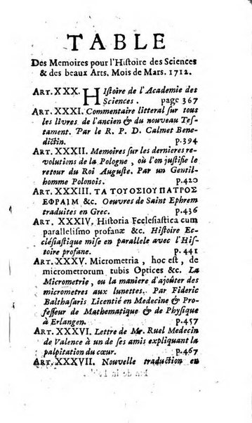 Mémoires pour l'histoire des sciences & des beaux-arts recüeillies par l'ordre de Son Altesse Serenissime Monseigneur Prince souverain de Dombes