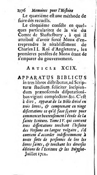 Mémoires pour l'histoire des sciences & des beaux-arts recüeillies par l'ordre de Son Altesse Serenissime Monseigneur Prince souverain de Dombes