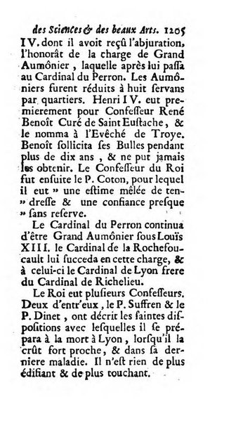 Mémoires pour l'histoire des sciences & des beaux-arts recüeillies par l'ordre de Son Altesse Serenissime Monseigneur Prince souverain de Dombes