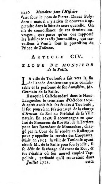 Mémoires pour l'histoire des sciences & des beaux-arts recüeillies par l'ordre de Son Altesse Serenissime Monseigneur Prince souverain de Dombes