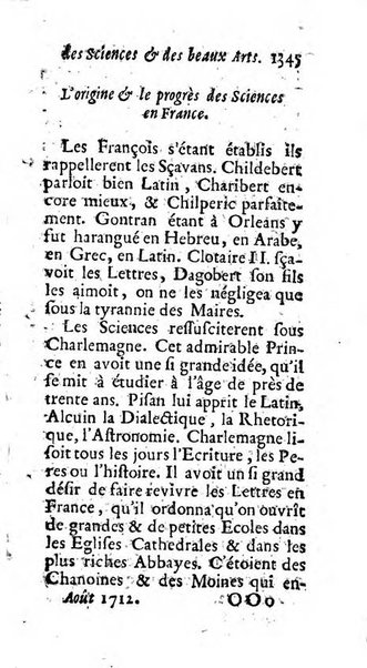 Mémoires pour l'histoire des sciences & des beaux-arts recüeillies par l'ordre de Son Altesse Serenissime Monseigneur Prince souverain de Dombes