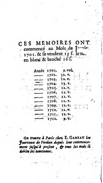 Mémoires pour l'histoire des sciences & des beaux-arts recüeillies par l'ordre de Son Altesse Serenissime Monseigneur Prince souverain de Dombes