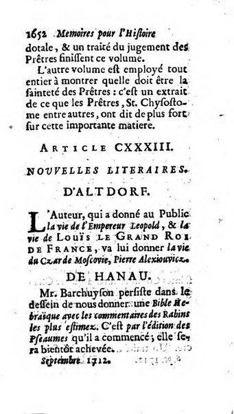 Mémoires pour l'histoire des sciences & des beaux-arts recüeillies par l'ordre de Son Altesse Serenissime Monseigneur Prince souverain de Dombes