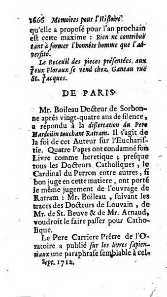 Mémoires pour l'histoire des sciences & des beaux-arts recüeillies par l'ordre de Son Altesse Serenissime Monseigneur Prince souverain de Dombes