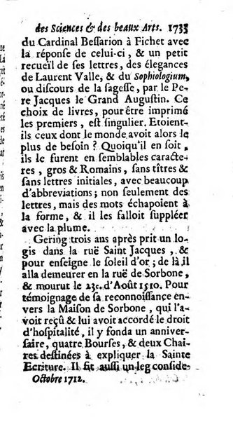 Mémoires pour l'histoire des sciences & des beaux-arts recüeillies par l'ordre de Son Altesse Serenissime Monseigneur Prince souverain de Dombes